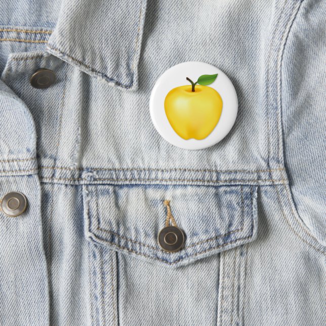 Golden Delicious Apple 6 Cm Round Badge (In Situ)