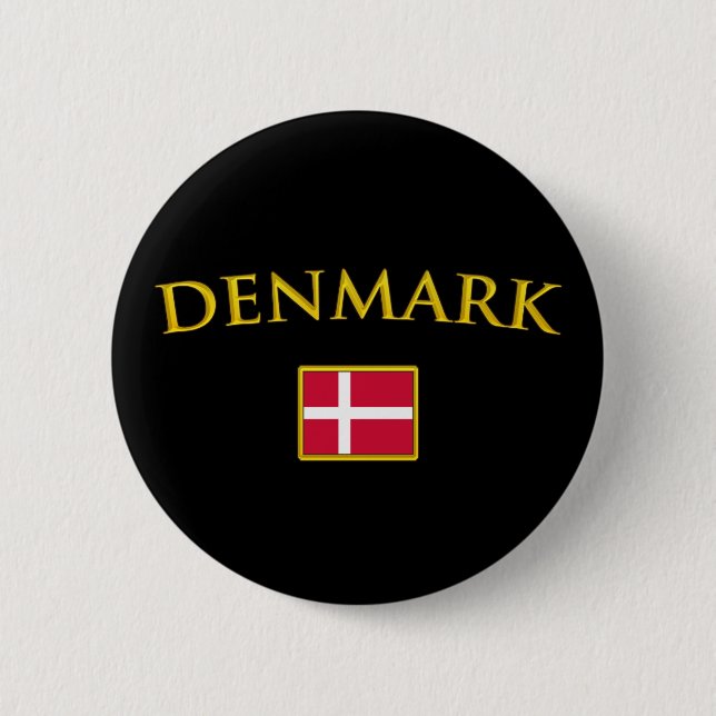 Golden Denmark 6 Cm Round Badge (Front)