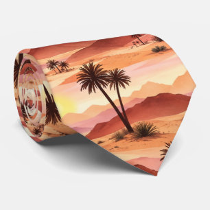 Golden Desert Sunrise Watercolor Tie