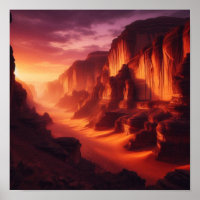 Golden Desert Touching Silent Canyon at Twilight