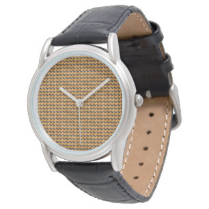 Golden Desert Weave Abstract Pattern Design 1308 Watch