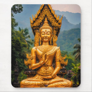 Golden Dhamma in the Northern Hills Mouse Pad
