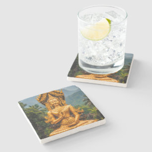 Golden Dhamma in the Northern Hills Stone Coaster