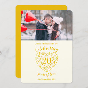 Golden Diamond Anniversary 20 years photo Invitation