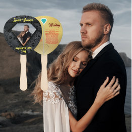 Golden Diamond Modern Elegant Customised Wedding  Hand Fan