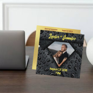 Golden Diamond Modern Elegant Customised Wedding  Save The Date