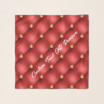Golden Diamond Tufted Leather Custom Text Name Red Scarf<br><div class="desc">Golden Diamond Tufted Leather Custom Text Name Red Gold Personalised Gift - Choose / Add Your Favourite Text - Name OR Remove text - Make Your Special Gift - Resize and move or remove and add text / elements with Customisation tool. Choose your favourite Font / Size / Colour !...</div>