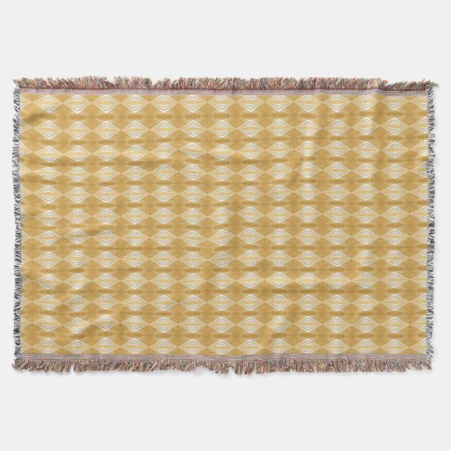 Golden Diamonds Throw Blanket (Front)