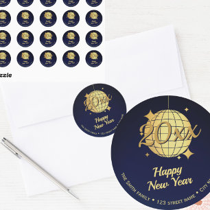 Golden Disco Ball New Year Sticker Custom Year