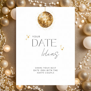 Golden Disco Retro Bridal Shower Date Idea Poster