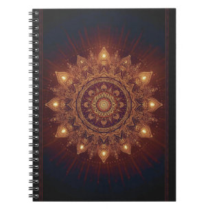 Golden Diwali Mandala – Light Within and Around Notebook