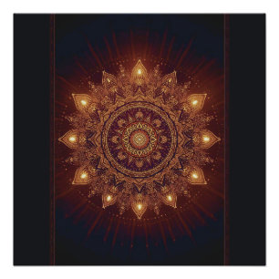 Golden Diwali Mandala – Light Within and Around Poster
