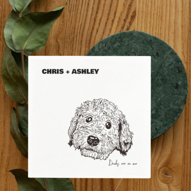 Golden Doddle Pet dog Cocktail Napkin for wedding (Creator Uploaded)