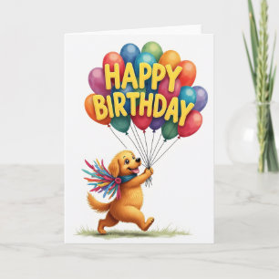 Golden Dog Birthday Fun Card
