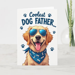 Golden Dog Coolest Fathers Day Card