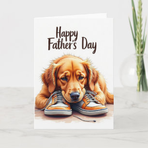 Golden Dog Fathers Day Art Card