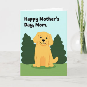 Golden Dog Mothers Day Art Card
