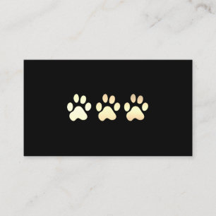 Golden Dog Paws White Leather Elite Business Card