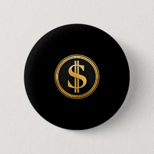 Golden Dollar Sign D.o.g.e. 4th Of July 1776 2025 6 Cm Round Badge