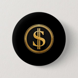 Golden Dollar Sign D.o.g.e. 4th Of July 1776 2025 6 Cm Round Badge