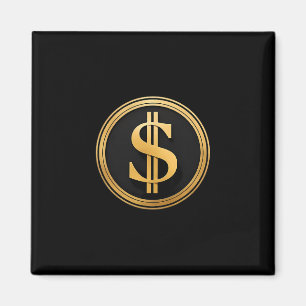 Golden Dollar Sign D.o.g.e. 4th Of July 1776 2025 Magnet