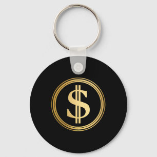 Golden Dollar Sign D.o.g.e. 4th Of July Key Ring