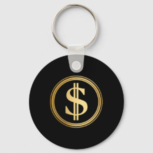 Golden Dollar Sign D.o.g.e. 4th Of July Key Ring