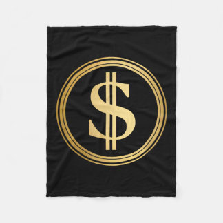 Golden Dollar Sign D.o.g.e. 4th Of July Trump 47 R Fleece Blanket