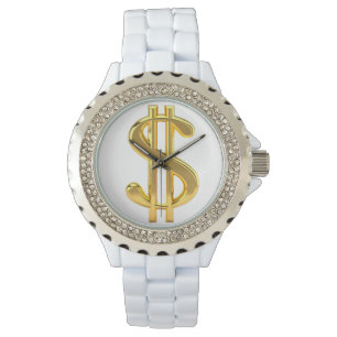 Golden Dollar Sign Woman's Watch