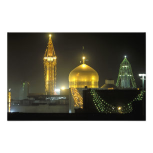 Golden dome of the Imam Reza Shrine Complex at Photo Print