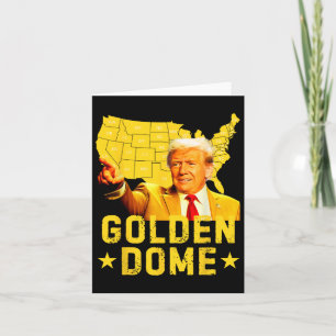 Golden Dome Trump Great American Map Patriotic 4th Card