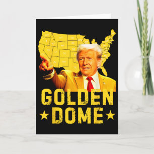 Golden Dome Trump Great American Map Patriotic 4th Card