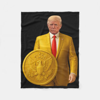 Golden Dome Trump Great American Map Patriotic 4th Fleece Blanket