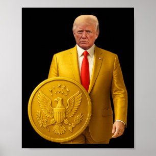 Golden Dome Trump Great American Map Patriotic 4th Poster