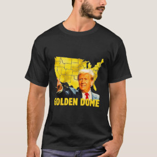 Golden Dome Trump Great American Map Patriotic 4th T-Shirt