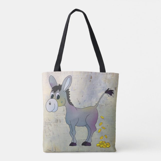 golden donkey tote bag (Back)