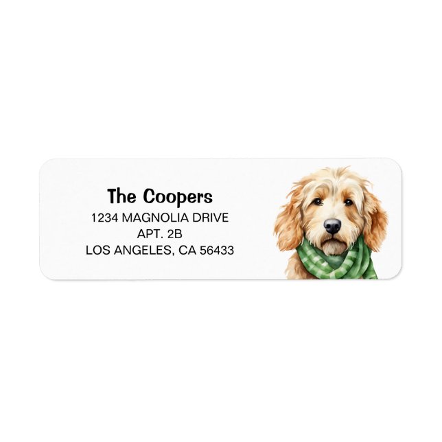 Golden Doodle Address Return Address Label (Front)