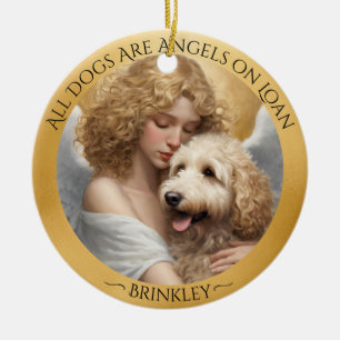 Golden Doodle Angel Personalised Memorial  Ceramic Ornament