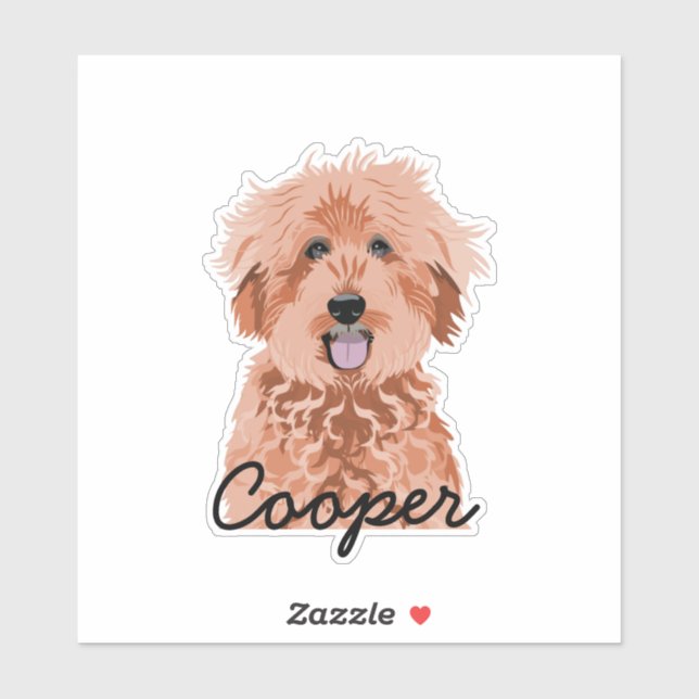 Golden Doodle Apricot Custom Dog Name (Sheet)