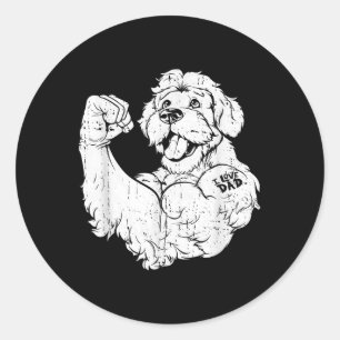 Golden Doodle Biceps Tattoo Dog Breed - Pet I Love Classic Round Sticker