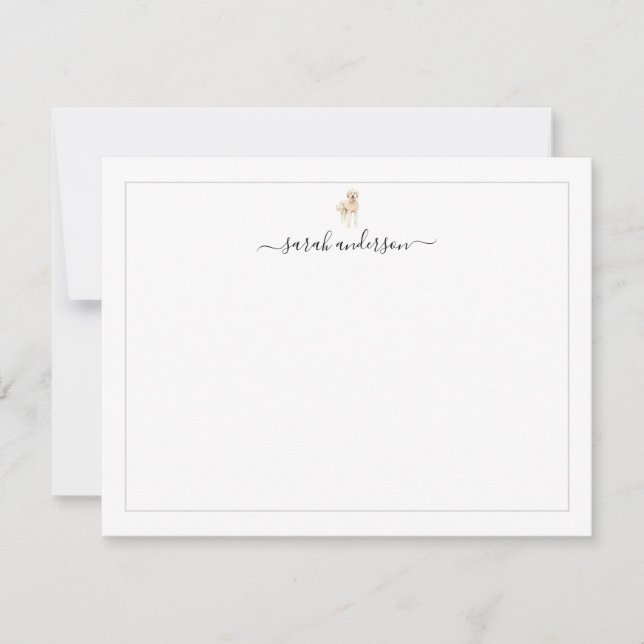 Golden Doodle Border Personalized Card (Front)