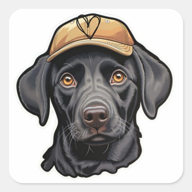 Golden Doodle Cap Kids Sticker Design stickers  (Front)