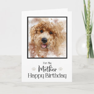 Golden Doodle Cavapoo Happy Birthday Mother Card