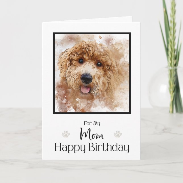 Golden Doodle Cavapoo Happy Birthday Mum Card (Front)