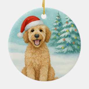 Golden Doodle Ceramic Ornament