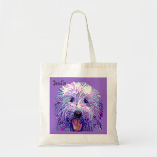 Golden Doodle Dazzling Purple Colours Tote Bag