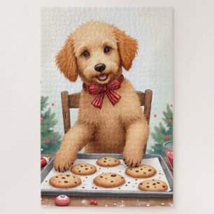 Golden Doodle Decorating Christmas Cookies Jigsaw Puzzle