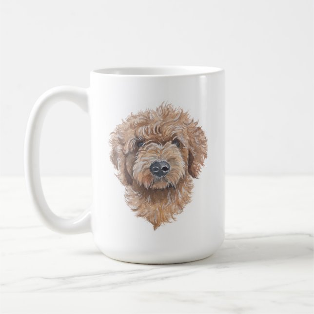 Golden Doodle Dog - Classic Mug, 15 oz Coffee Mug (Left)