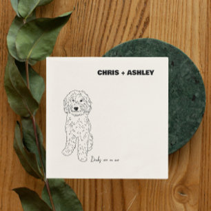 Golden Doodle Dog Cocktail Napkin for wedding