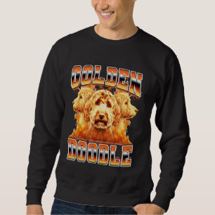 Golden Doodle Dog Goldendoodle Flames 90s Bootleg Sweatshirt